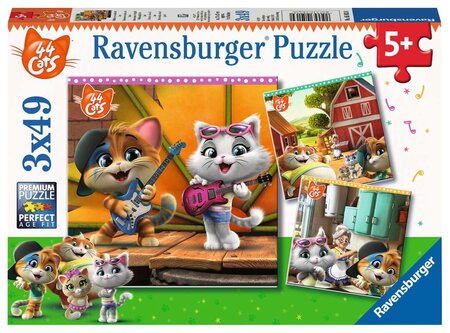 Ravensburger puzzles 3x49 pièces - bienvenue chez les 44 chats !