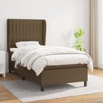 vidaXL Sommier à lattes de lit avec matelas Marron foncé 90x200 cm