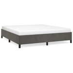 vidaXL Cadre de lit Gris foncé 160 x 200 cm Velours