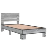 vidaXL Cadre de lit sonoma gris 75x190 cm bois d'ingénierie et métal