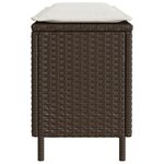 vidaXL Banc de jardin avec coussin marron 110x30x40 5cm résine tressée