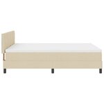 vidaXL Lit à ressort avec matelas Crème 160x200 cm en tissu