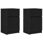 vidaXL Tables de chevet 2 Pièces noir 39x35x65 cm bois d’ingénierie