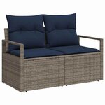 vidaXL Ensemble de Canapés avec coussin 6 Pièces Gris polyrotin