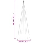 vidaXL Sapin de Noël sur mât de drapeau 310 LED Bleues 300 cm