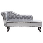 vidaXL Chaise longue Argenté Similicuir