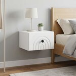 vidaXL Cabinet de chevet mural 2 Pièces Blanc brillant 33 x 34 5 x 20 cm