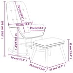 vidaXL Chaise à bascule avec repose-pied Noir Tissu