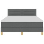 vidaXL Lit avec sommier avec matelas gris foncé 160x200 cm tissu