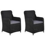 vidaXL Ensemble à manger de jardin 3 Pièces Noir