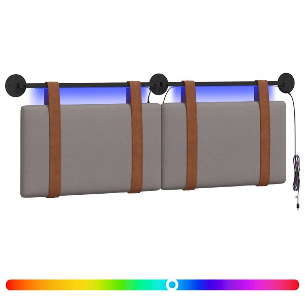 vidaXL Tête de lit suspendue Taupe PU antique