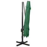 vidaXL Parasol déporté avec double toit 300x300 cm vert