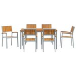 vidaXL Ensemble de salle à manger de jardin 7 pièces en bois massif d'acacia et métal