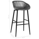 vidaXL Chaises de bar lot de 2 gris