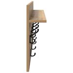 vidaXL Porte-manteau mural Chêne artisanal 80 x 40 x 12 cm