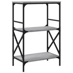 vidaXL Bibliothèque à 3 niveaux sonoma gris 59x35x90 5 cm