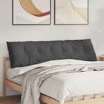 vidaXL Coussin de Dos Gris foncé 180 x 50 cm Tissu en velours côtelé