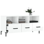 vidaXL Meuble TV Blanc brillant 102x36x50 cm Bois d'ingénierie