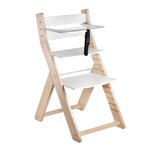 Chaise haute évolutive LUCA naturel et blanc