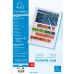 Sachet 10 Pochettes Coin Polypropylène Lisse 12/100e - A4 - Cristal - X 10 - Exacompta