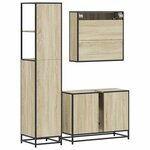 vidaXL Ensemble de meubles de salle de bain 3 Pièces chêne sonoma