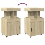 vidaXL Chariot de bar chêne sonoma 50x41x89 cm bois d'ingénierie