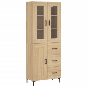 vidaXL Buffet haut Chêne sonoma 69 5x34x180 cm Bois d'ingénierie