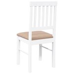 vidaXL Chaises à manger coussins 2 Pièces blanc bois massif caoutchouc