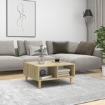 vidaXL Table basse blanc et chêne sonoma 60x60x30 cm bois d'ingénierie
