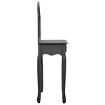 Vidaxl coiffeuse et tabouret gris 65x36x128 cm bois de paulownia mdf