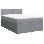 vidaXL Sommier à lattes de lit avec matelas Gris clair 140x200cm Tissu