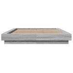 vidaXL Cadre de lit et lumières LED sans matelas sonoma gris 140x200cm