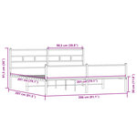 vidaXL Cadre de lit en métal sans matelas chêne sonoma 200x200 cm