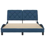 vidaXL Cadre de lit avec LED sans matelas bleu 120x200 cm tissu