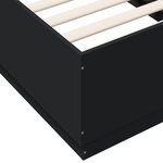 vidaXL Cadre de lit avec lumières LED noir 75x190 cm bois d'ingénierie