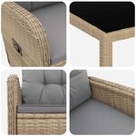 vidaXL Ensemble de repas extérieur 5 pc Beige et Gris clair polyrotin
