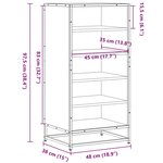 vidaXL Étagère à chaussures chêne fumé 48x38x97 5 cm bois d'ingénierie