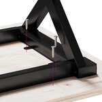 vidaXL Table à manger cadre en X 140x80x75 5 cm bois pin massif acier