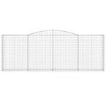 vidaXL Paniers à gabions arqués 8 Pièces 400x30x140/160 cm Fer galvanisé