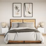 vidaXL Tables de chevet murales avec lumières LED 2 Pièces blanc