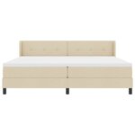 vidaXL Lit à ressorts avec matelas Crème 200 x 200 cm Polyester
