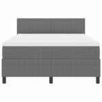 vidaXL Lit à ressorts Gris clair et blanc 160 x 200 cm