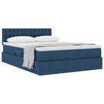 vidaXL Lit avec rangement et matelas avec matelas Bleu 140 x 200 cm