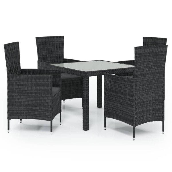 vidaXL Ensemble à manger d'extérieur 5Pièces avec coussins Résine tressée