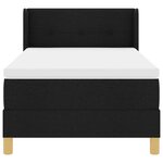 vidaXL Lit à ressorts avec matelas Noir et Blanc 90 x 200 cm tissu