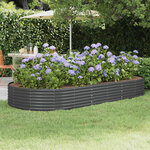 vidaXL Jardinière surélevée en acier galvanisé 296 x 140 x 36 cm Anthracite