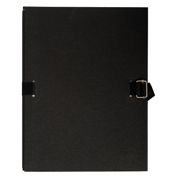 Chemise Dos Extensible Papier 24x32cm - Filmée Par 5 - Noir - X 25 - Exacompta