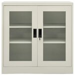 vidaXL Armoire de bureau Gris clair 90x40x90 cm Acier