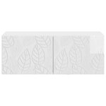 vidaXL Meuble TV mural 59 5 x 31 cm Blanc brillant Bois d'ingénierie