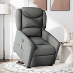 vidaXL Fauteuil inclinable de massage électrique Gris foncé Tissu